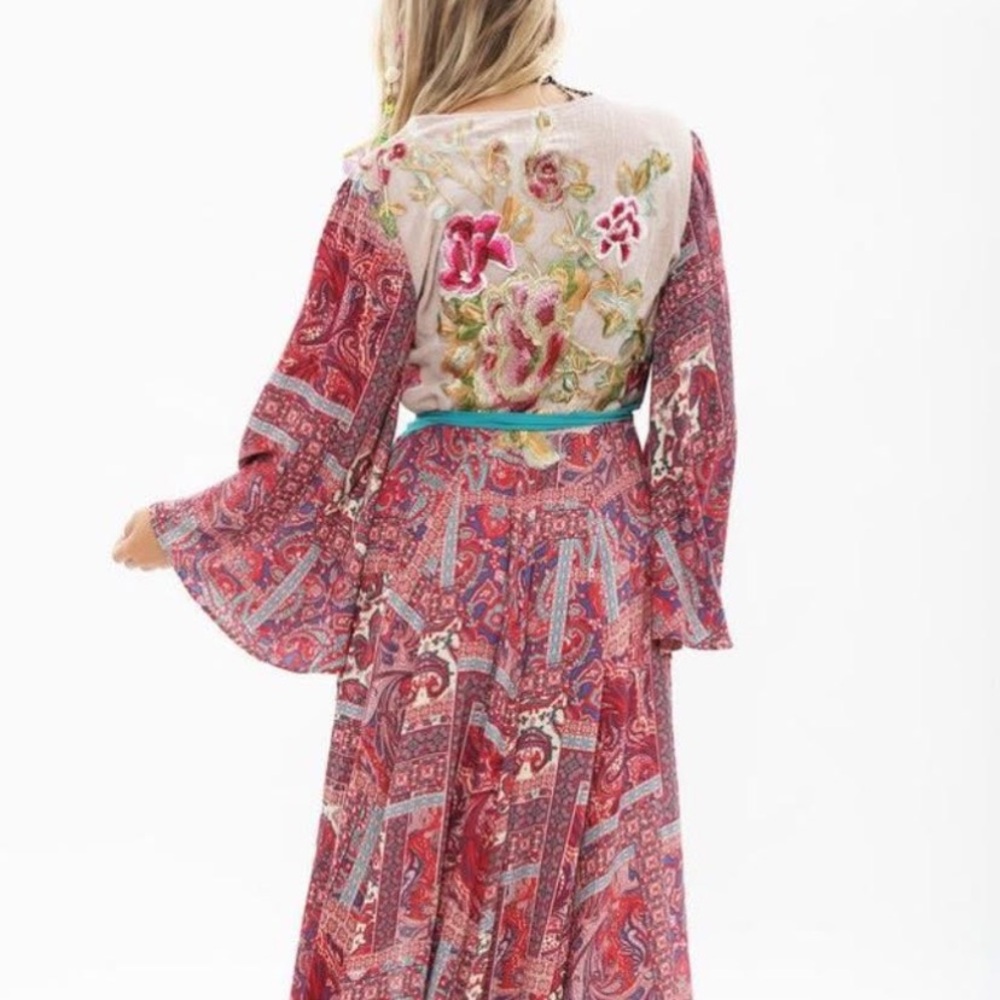Arrata Silent Journey Bohemian Paisley Maxi Dress Size Large - Picture 3 of 8